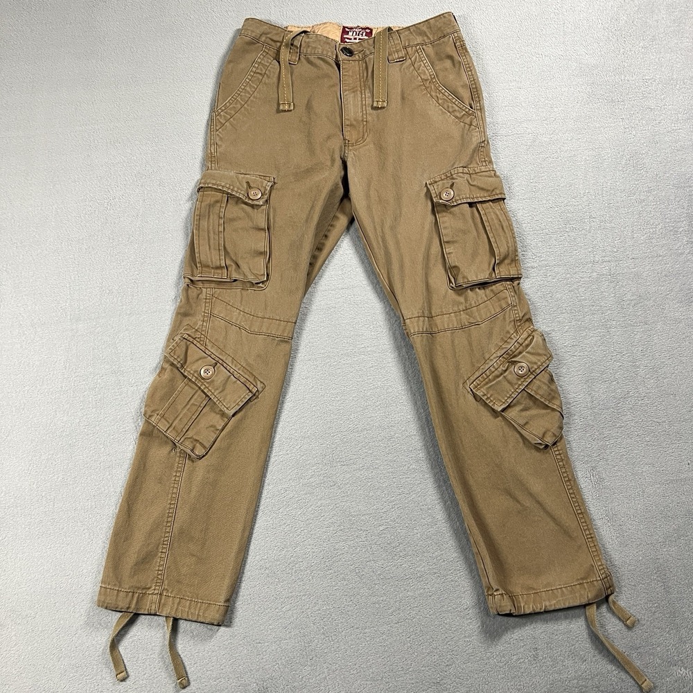 Matchstick Pants Mens 30x30 Brown Relaxed Cargo Straight Japanese Y2K